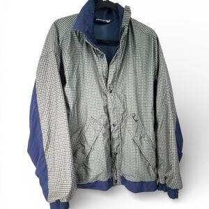 Vintage 90's  XL golf windbreaker jacket Plaid Preppy Academia Happy Gilmore
